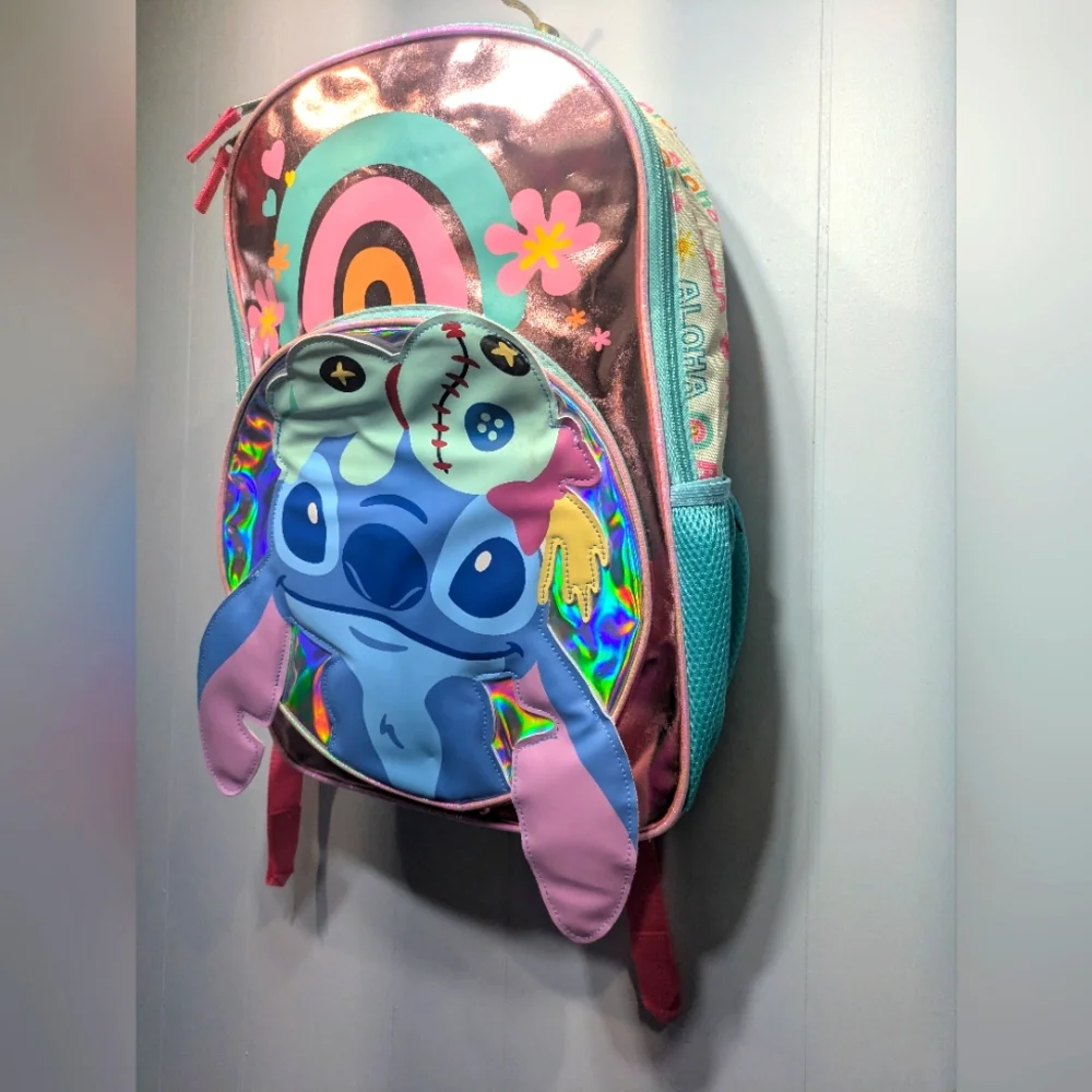 Disney Lilo And Stitch Backpack Holographic‎ Irredescent 17